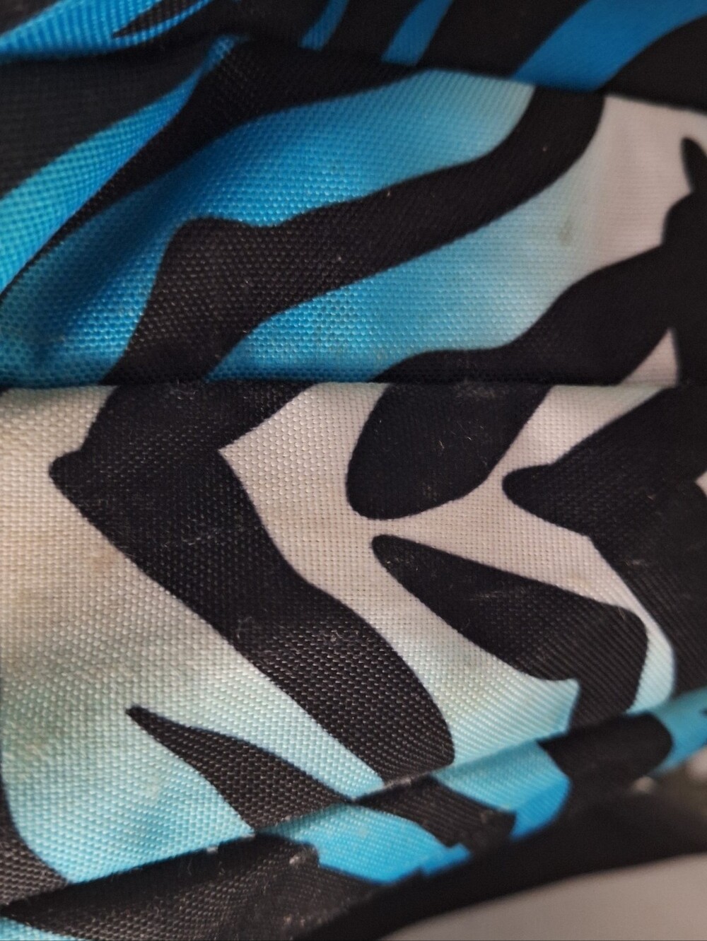 Jansport Backpack, Zebra Stripes, Black & Blue & White w/Blue Accents - Picture 6 of 15